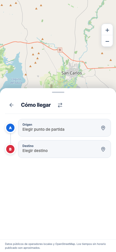 Vista móvil de Cómo llegar en CODESA Rutas