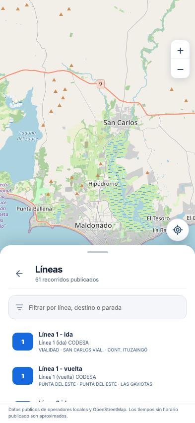 Listado de líneas disponibles en CODESA Rutas